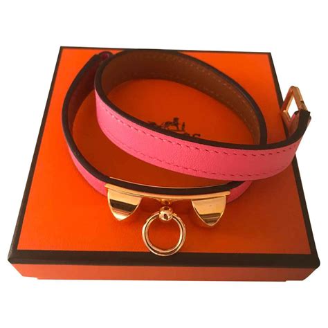 hermes bracelet femme cuir rose|Hermes bracelet leather women's.